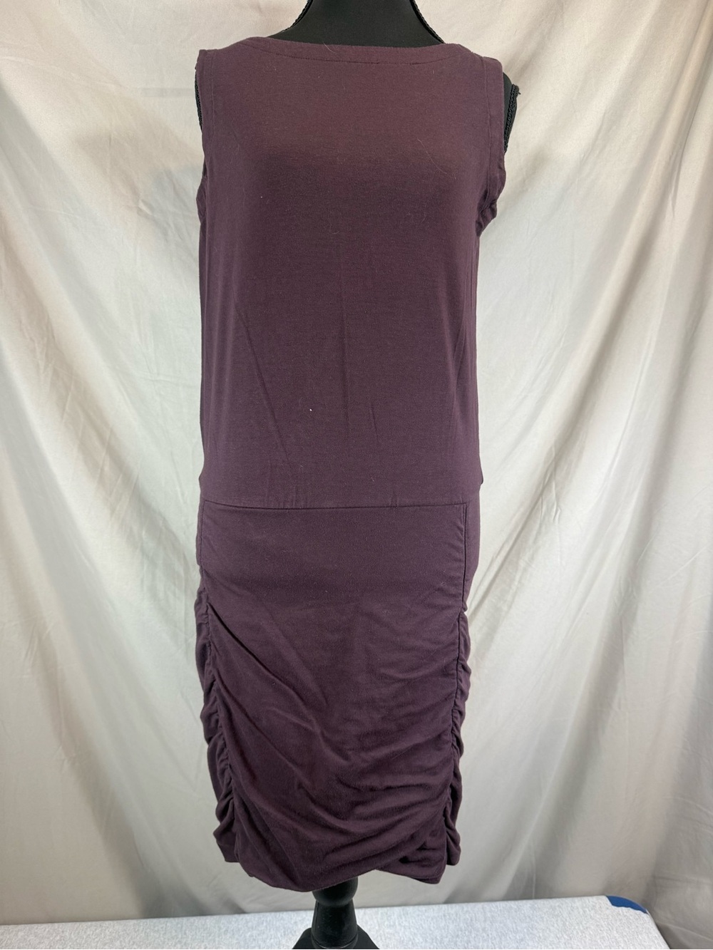 Athleta Tulip Hem Ruched Sleeveless Dress Plum Purple - Size XS